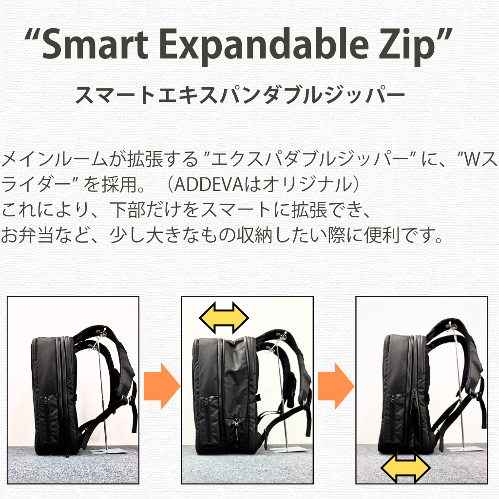 “Smart Expandable Zip” スマートエキスパンダブルジッパー